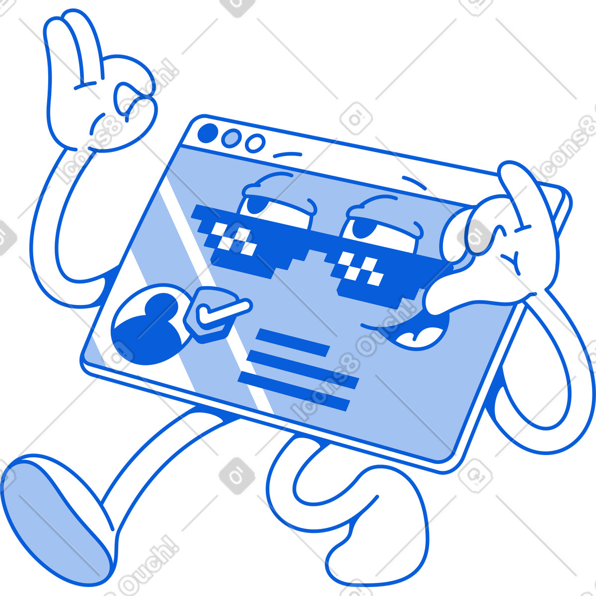 下载 Handy Line 风格的 戴眼镜的浏览器 插画，支持 PNG、SVG 格式