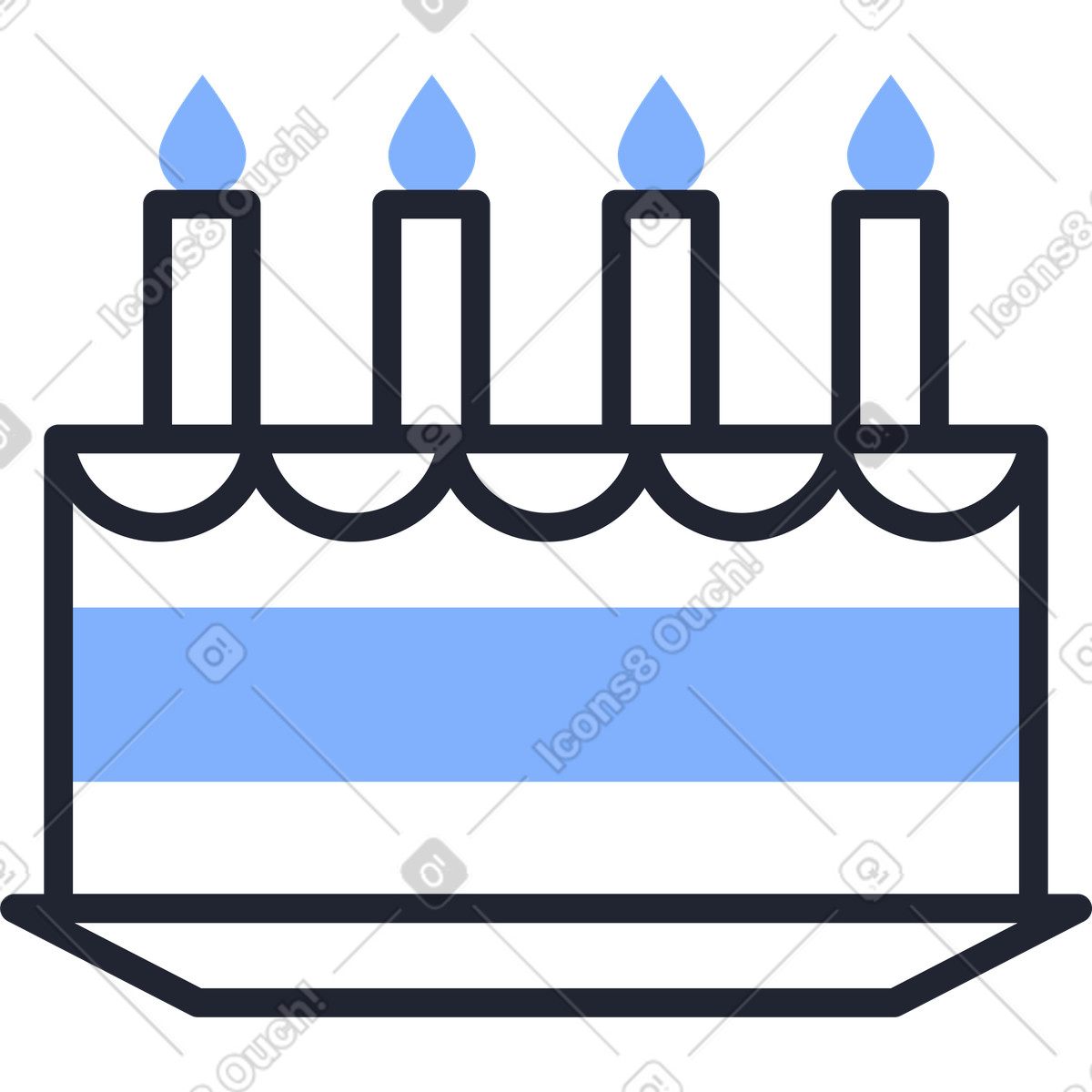 Pablita 스타일의 생일 케이크 일러스트레이션 PNG, SVG 다운로드