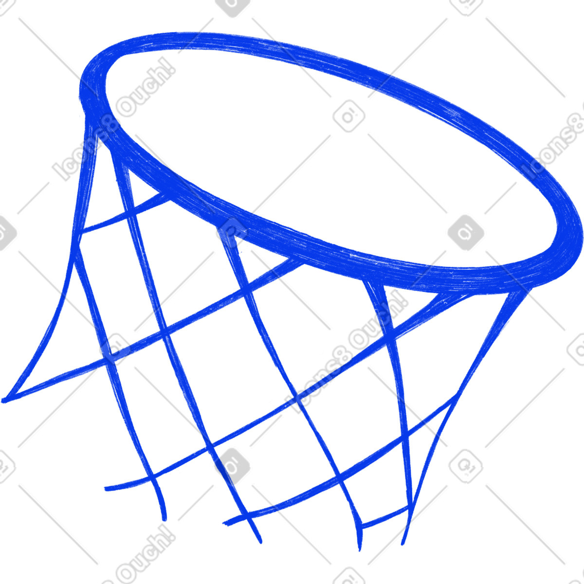 Canestro da basket con rete illustrazione in stile Biro scarica in PNG, SVG