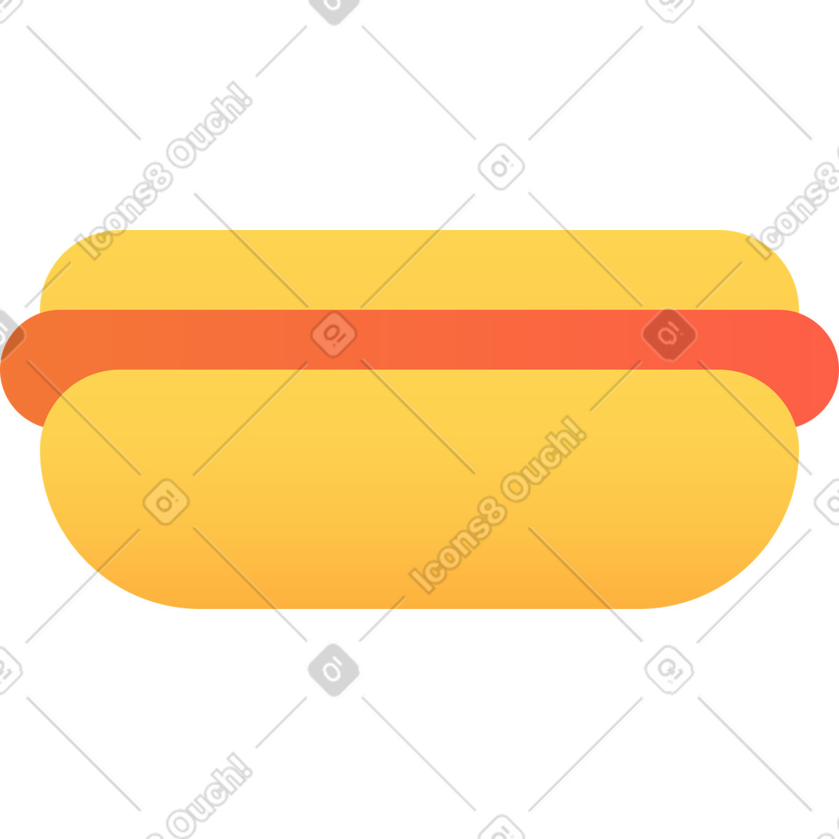 Hot dog-Illustration im Hugo-Stil als Download in PNG, SVG