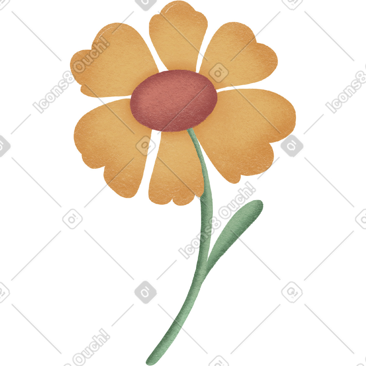 Ilustración Flor en estilo Woolly a descargar en PNG y SVG