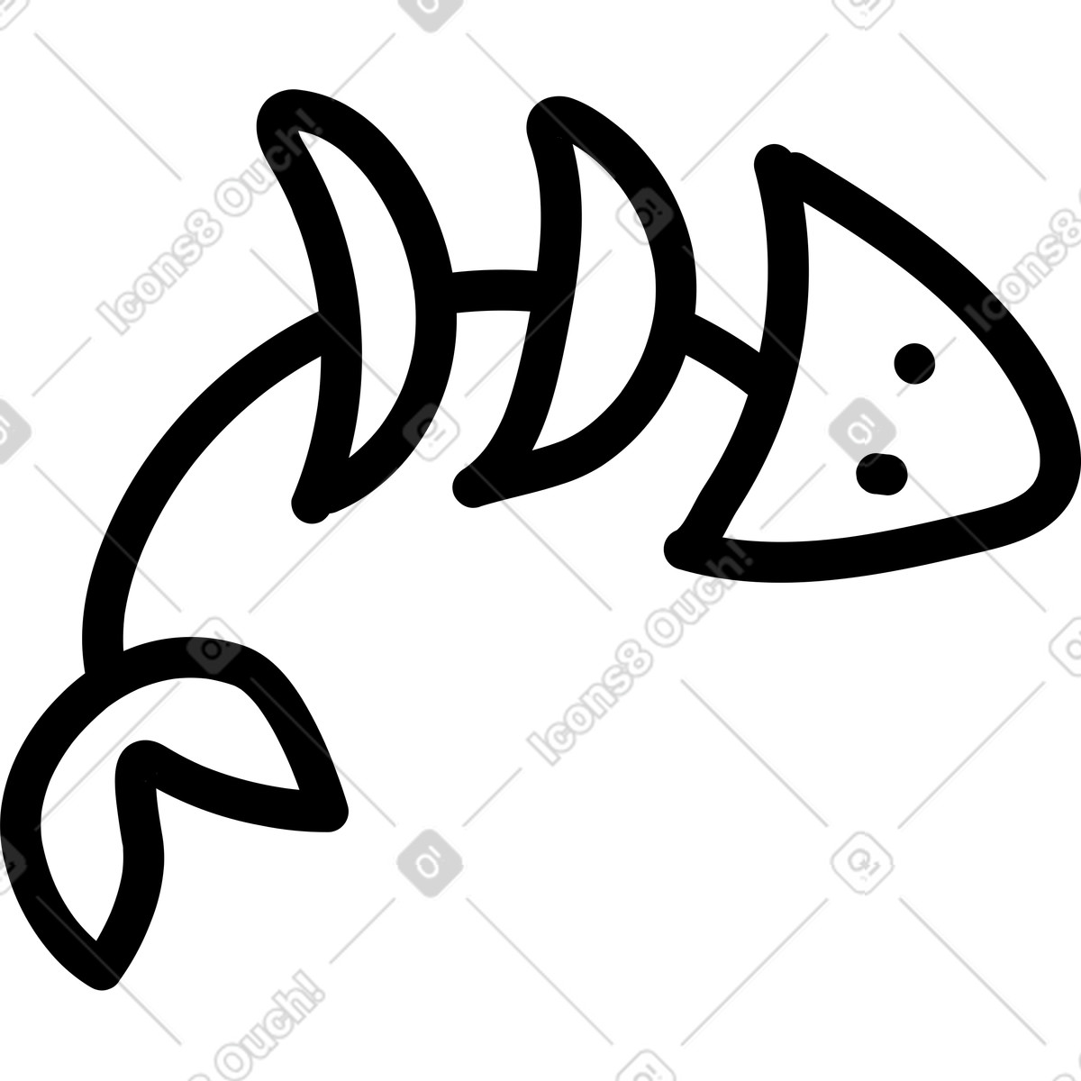 Ilustração de Ossos peixes em no estilo Purr para baixar em PNG, SVG