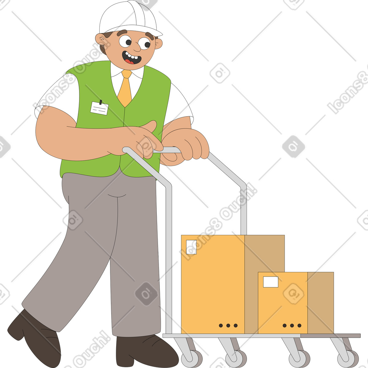 Ilustración Trabajador en estilo Sitcom a descargar en PNG y SVG