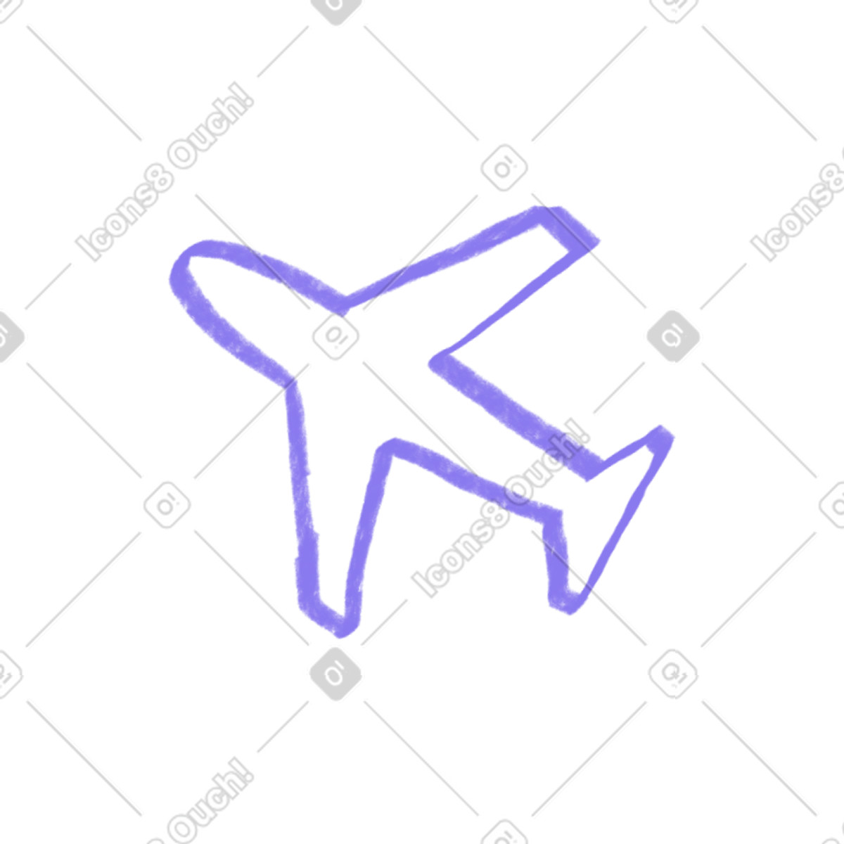 Bonny 스타일의 Small purple plane icon 일러스트레이션 PNG, SVG 다운로드