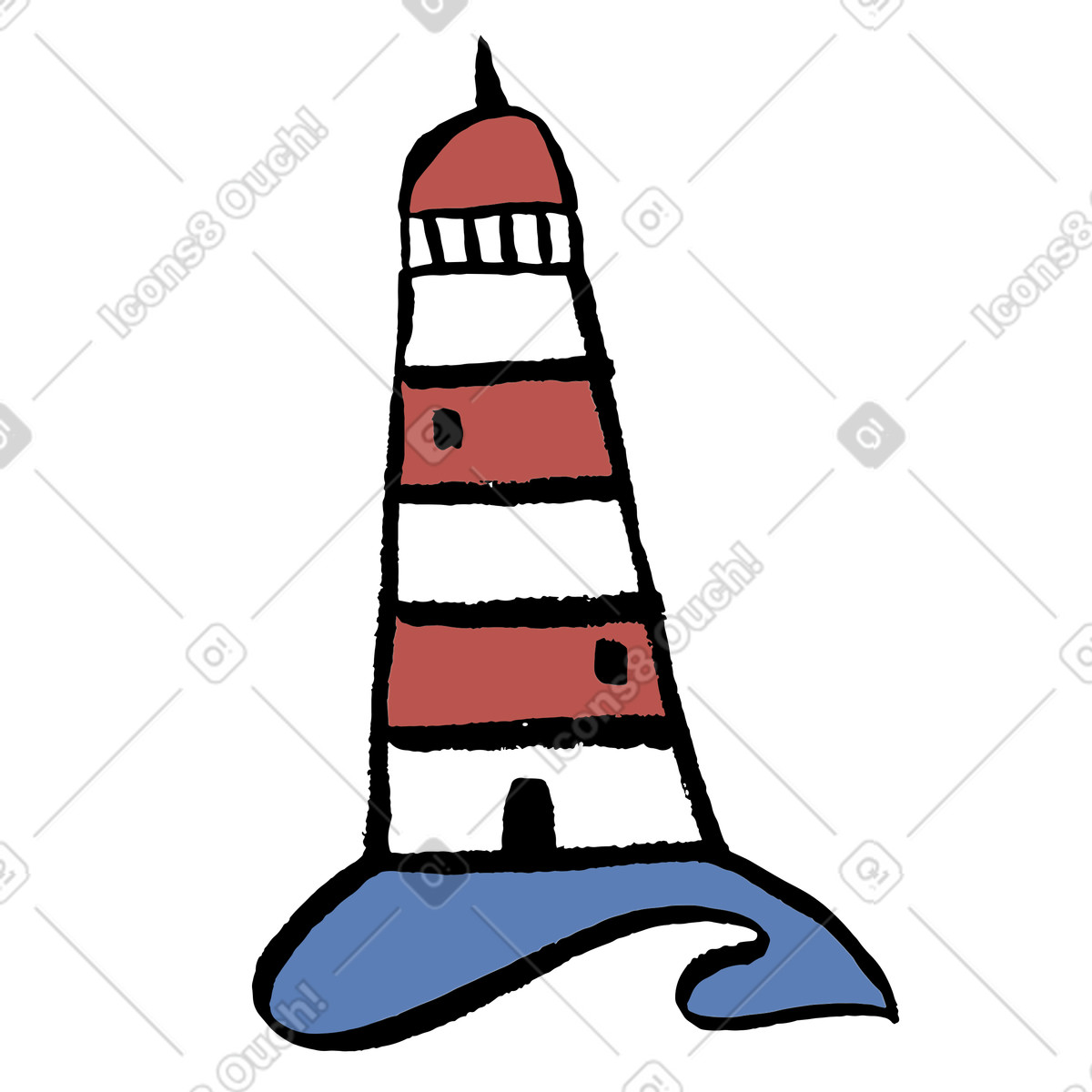 Faro illustrazione in stile Scandi scarica in PNG, SVG