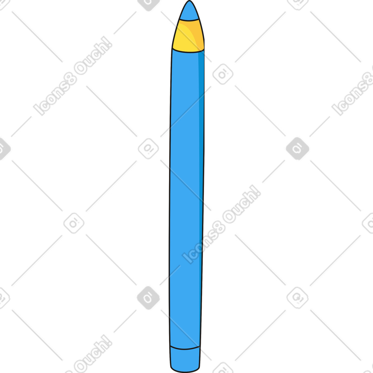 Ilustração de Lápis azul em no estilo Moji para baixar em PNG, SVG
