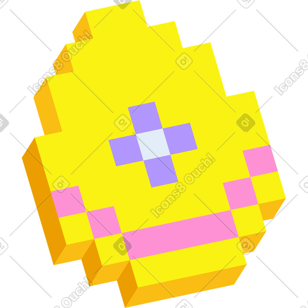 Uovo di pasqua illustrazione in stile 8bit scarica in PNG, SVG