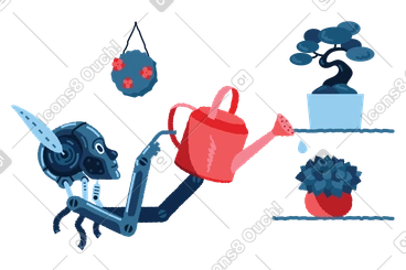Robo-gardener PNG, SVG