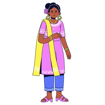 A bride wearing a traditional wedding outfit in bright colors. Her dress is embellished with intricate patterns and designs. She has elaborate jhumka earrings that are large and detailed, hanging gracefully from her ears. Her hair is styled elegantly, adorned with small flowers that complement her look. The bride is standing in a pose that highlights her attire and accessories.