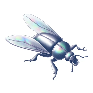 A close-up view of a beetle. The beetle has an intricate body structure with detailed features such as antennae and legs. Its wings are prominently displayed, crafted to resemble iridescent gemstones, reflecting light in various angles and showcasing their glossy surfaces. The background is simple to emphasize the beetle's striking wings and intricate textures.