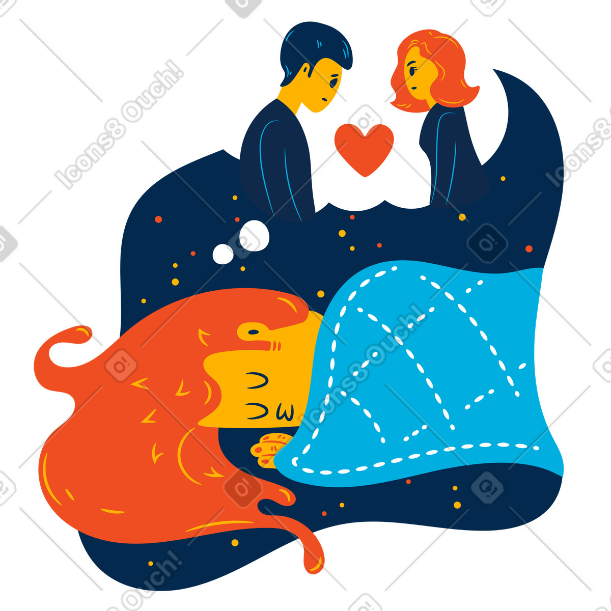 Liebestraum-Illustration im Flame-Stil als Download in PNG, SVG