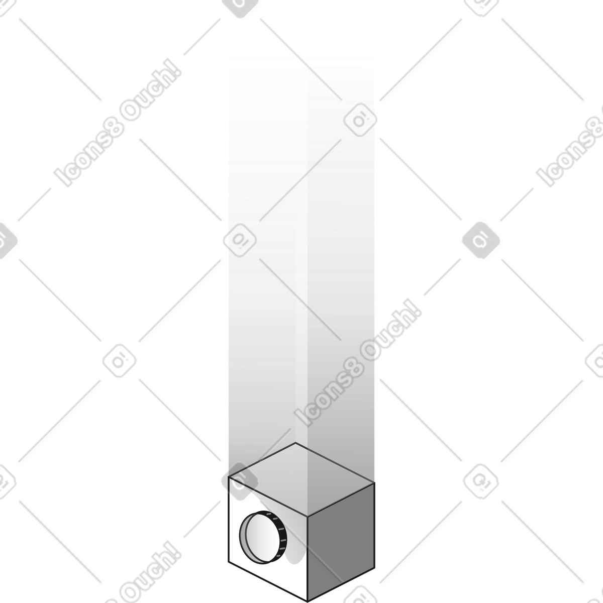 Safe deposit box cube with circular combination dial security lock-Illustration im Futuristic-Stil als Download in PNG, SVG