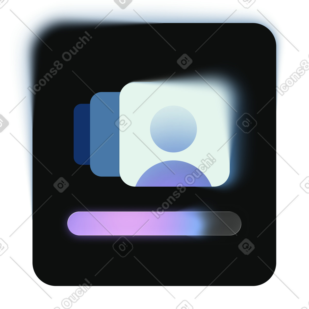 PNG、SVG 形式の アカウント設定の進捗状況、プロフィール検証フロー イラスト