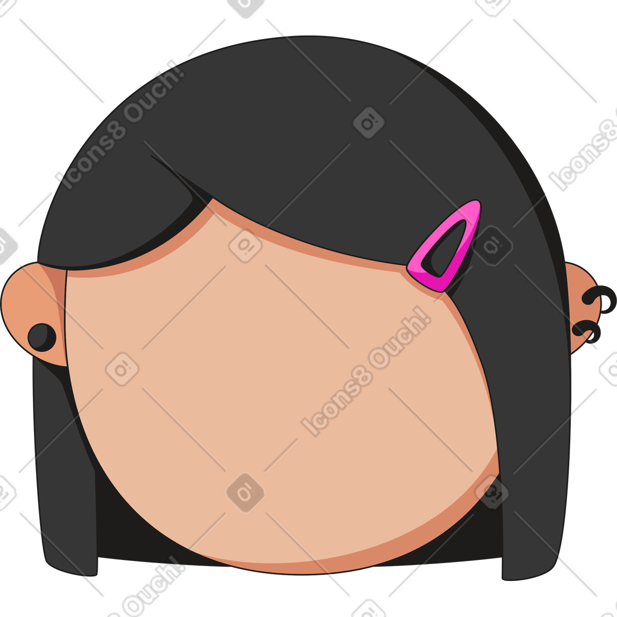 Иллюстрация Лицо со стрижкой боб в стиле Moji — скачать в форматах PNG, SVG