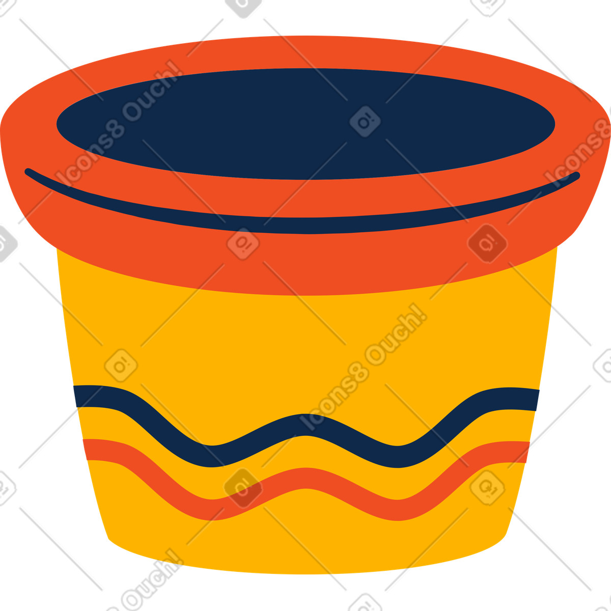 Flower pot illustration in Flame style download in PNG, SVG
