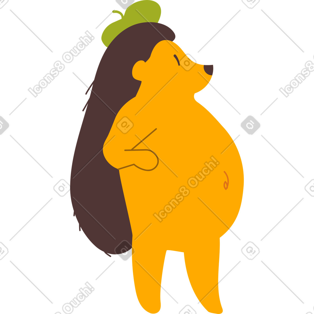 Woof 스타일의 고슴도치 일러스트레이션 PNG, SVG 다운로드