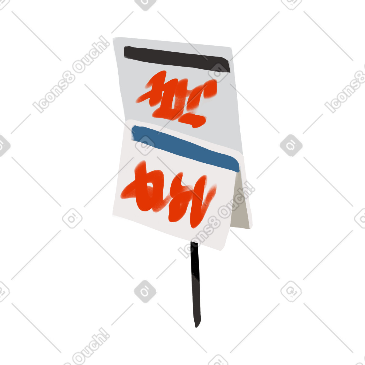 下载 Ikigai 风格的 Sign with red price tags 插画，支持 PNG、SVG 格式