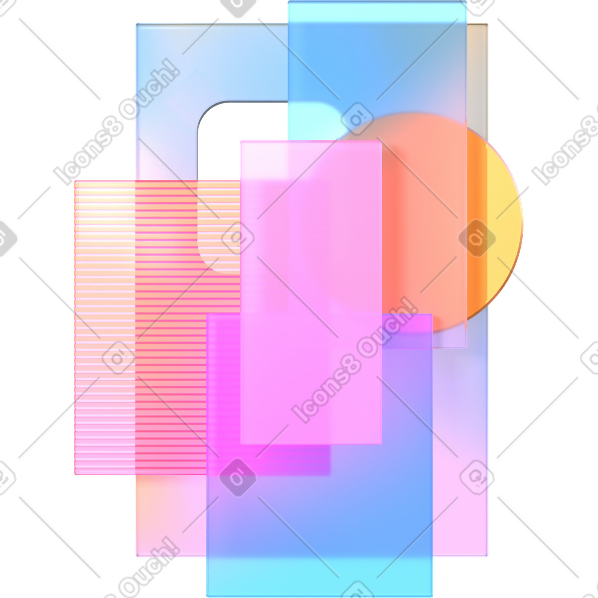 Ilustración Composición de tarjetas plástico en estilo 3D Glassy a descargar en PNG y SVG