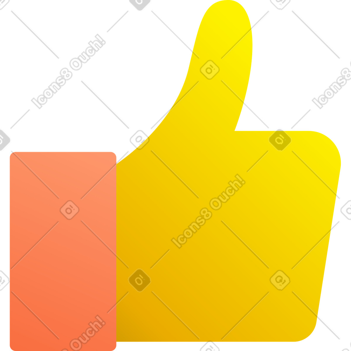 Ilustração de Ícone polegar para cima em no estilo Silky baixar em PNG, SVG