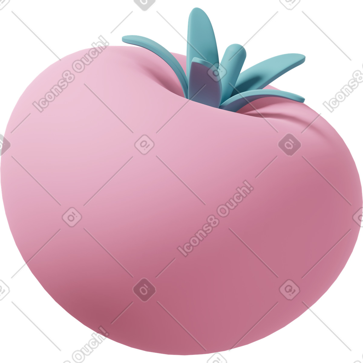 Ilustração de Pink tomato em no estilo 3D Casual life para baixar em PNG, SVG