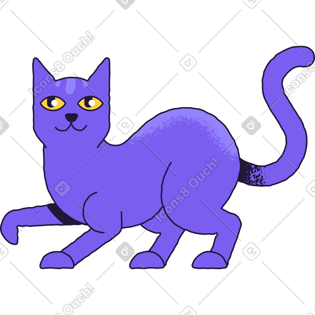 Katze-Illustration im Conifer-Stil als Download in PNG, SVG