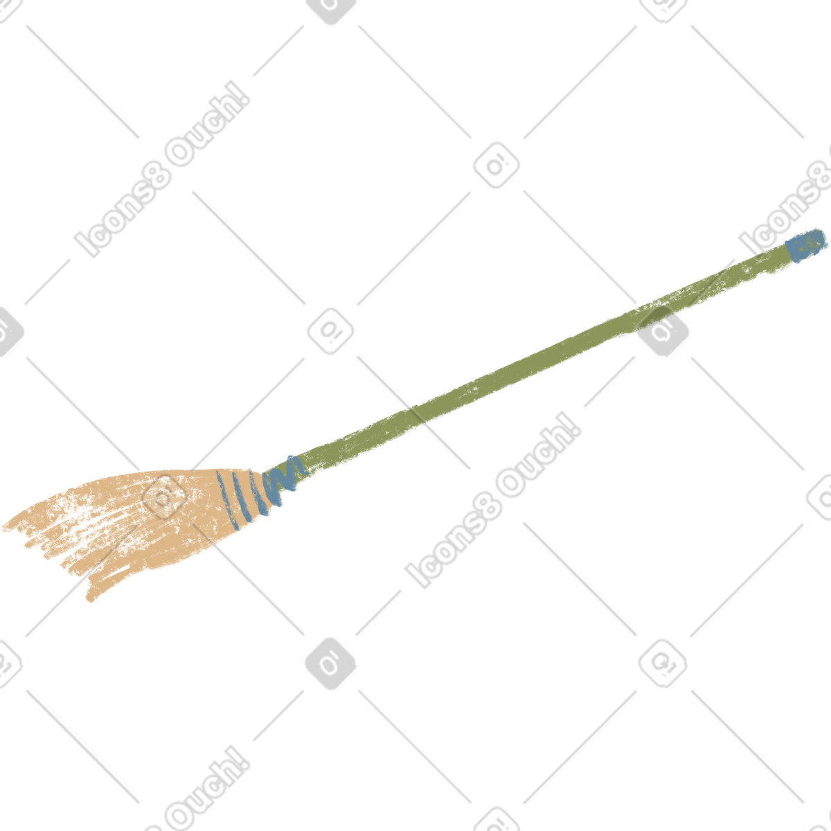 Scopa illustrazione in stile Chalky scarica in PNG, SVG