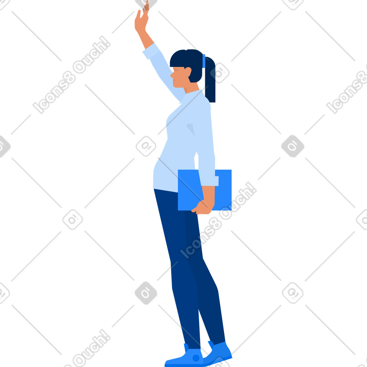La donna accoglie illustrazione in stile Urban scarica in PNG, SVG