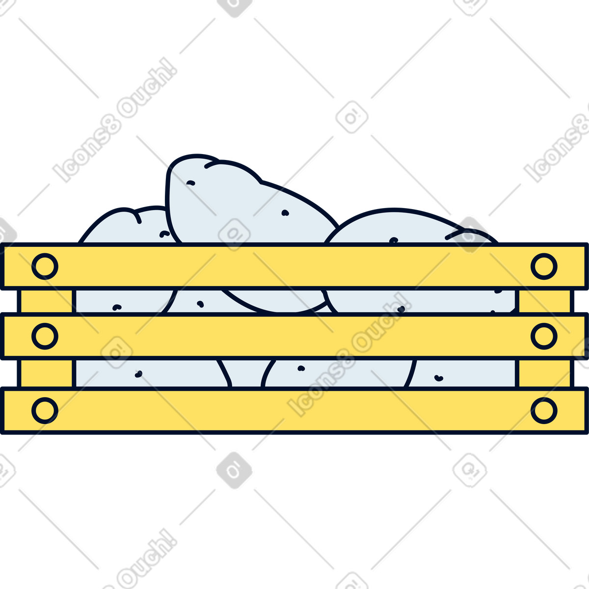 Potato box illustration featuring a fun clipart design in PNG SVG GIF