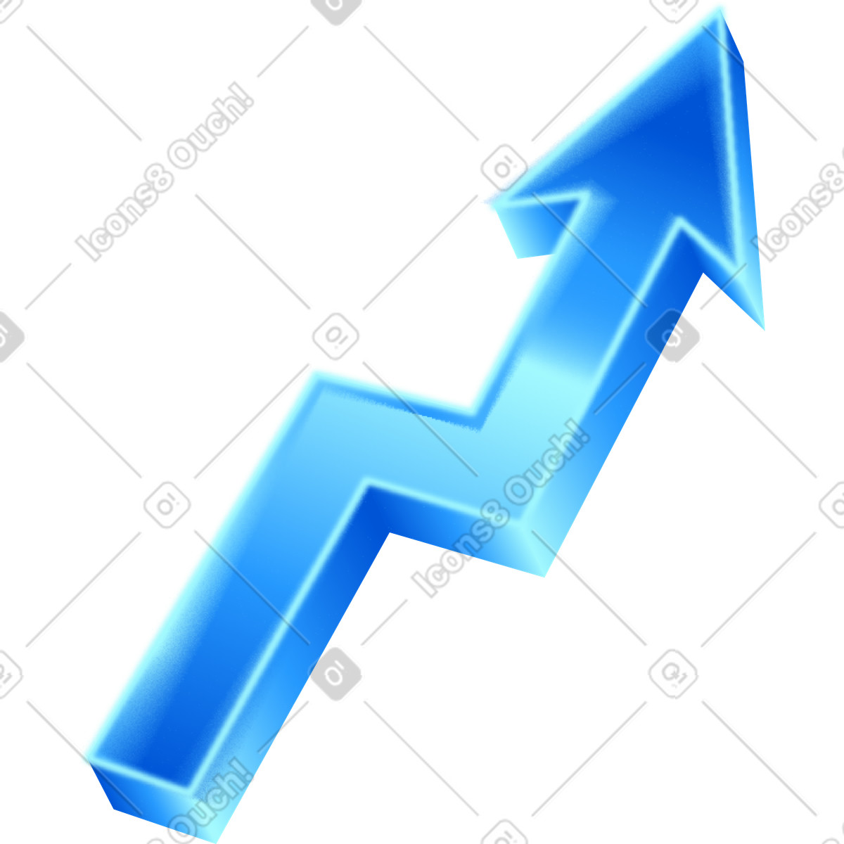 Blue arrow graph illustration in Burst style download in PNG, SVG