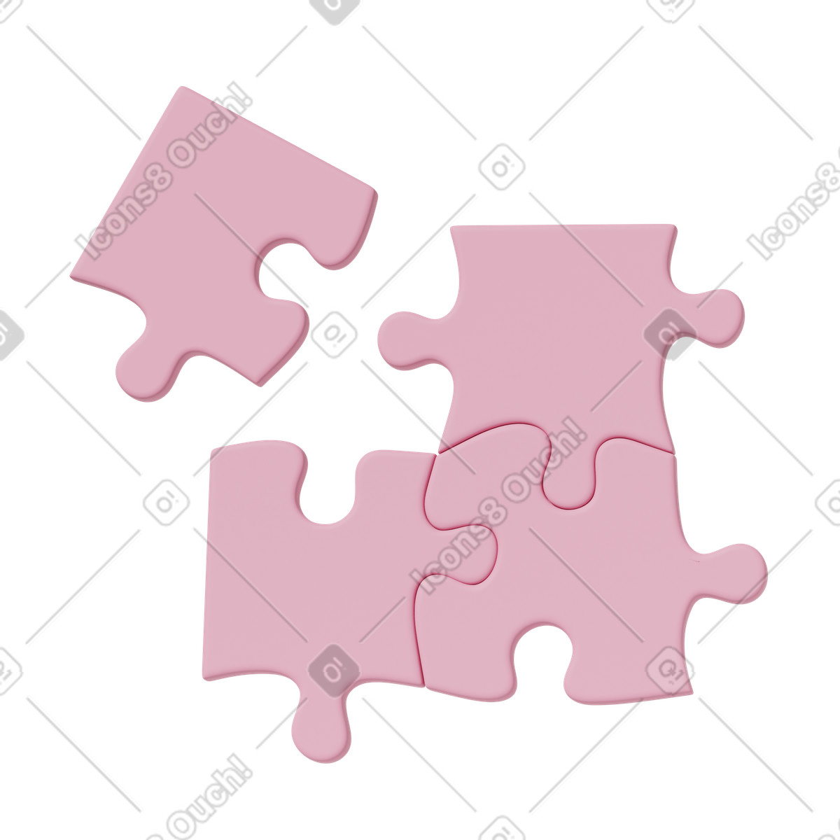 Puzzles 2 illustration in 3D Casual life style download in PNG, SVG