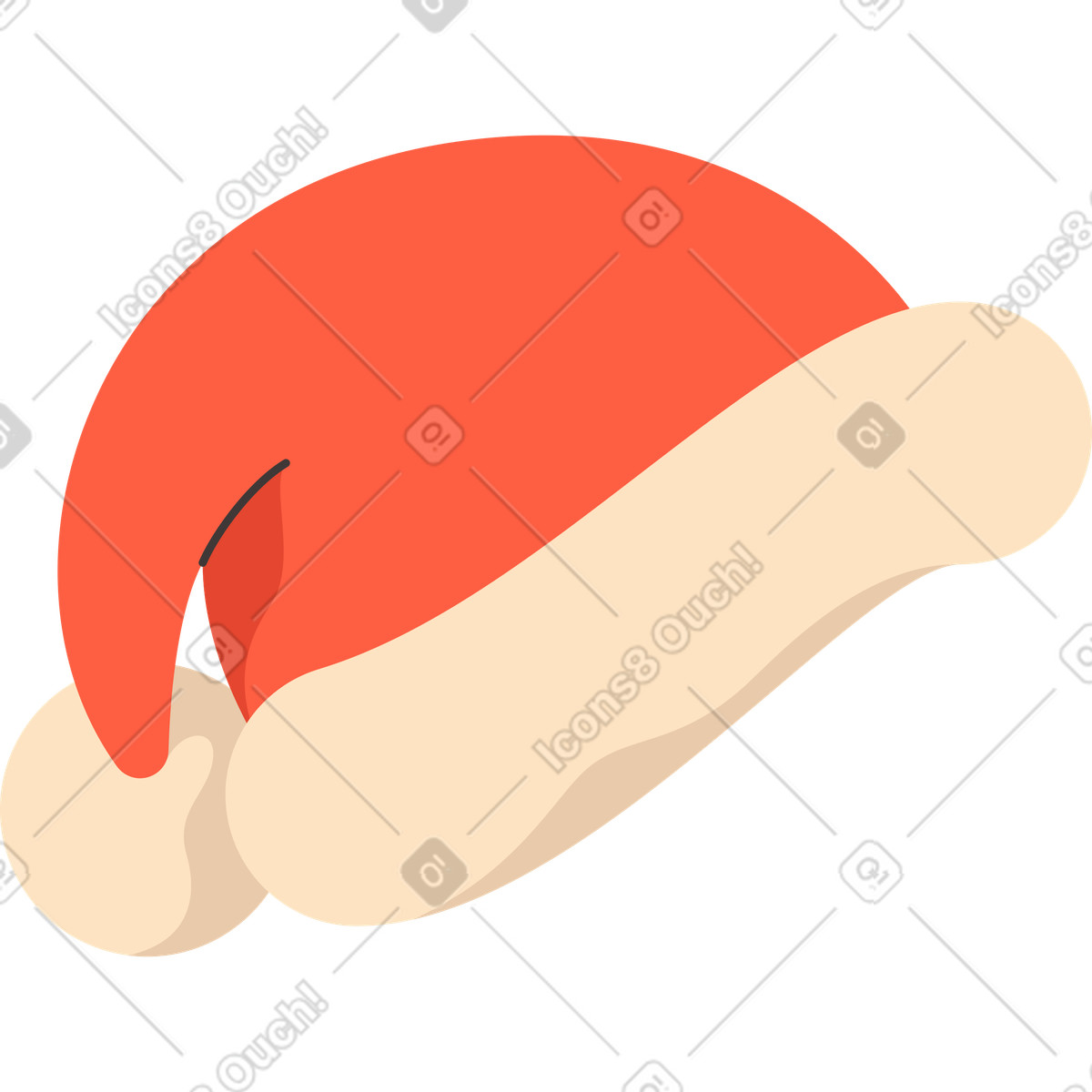 Ilustração de Pompom chapéu papai noel para baixo em no estilo Dizzy baixar em PNG, SVG