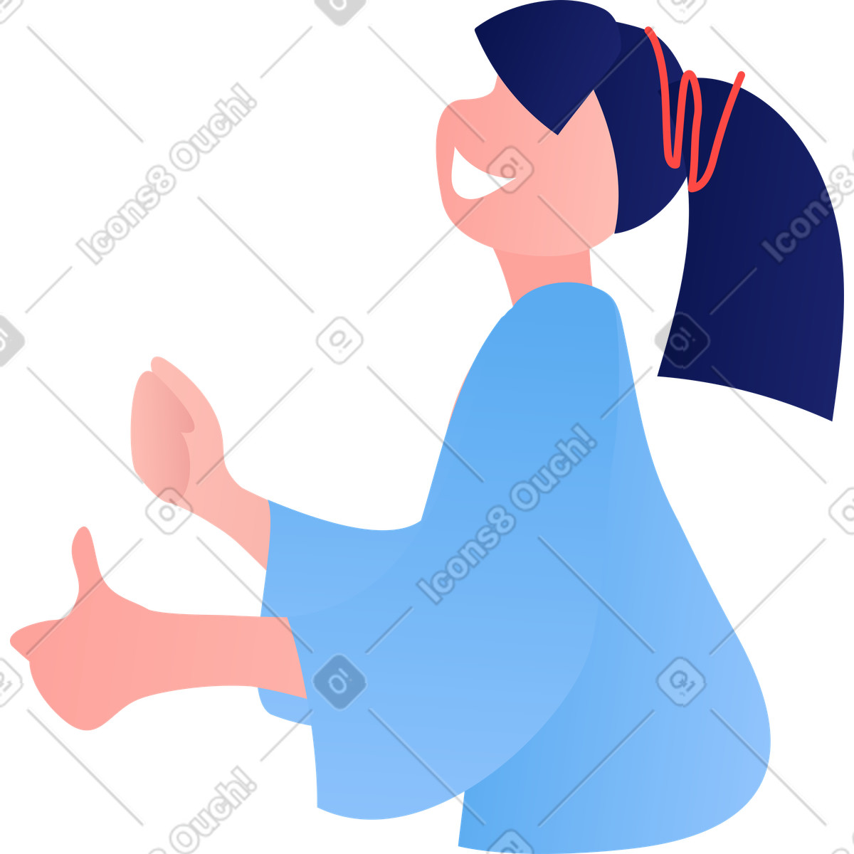 Mädchen, das etwas gibt-Illustration im Clip-Stil als Download in PNG, SVG