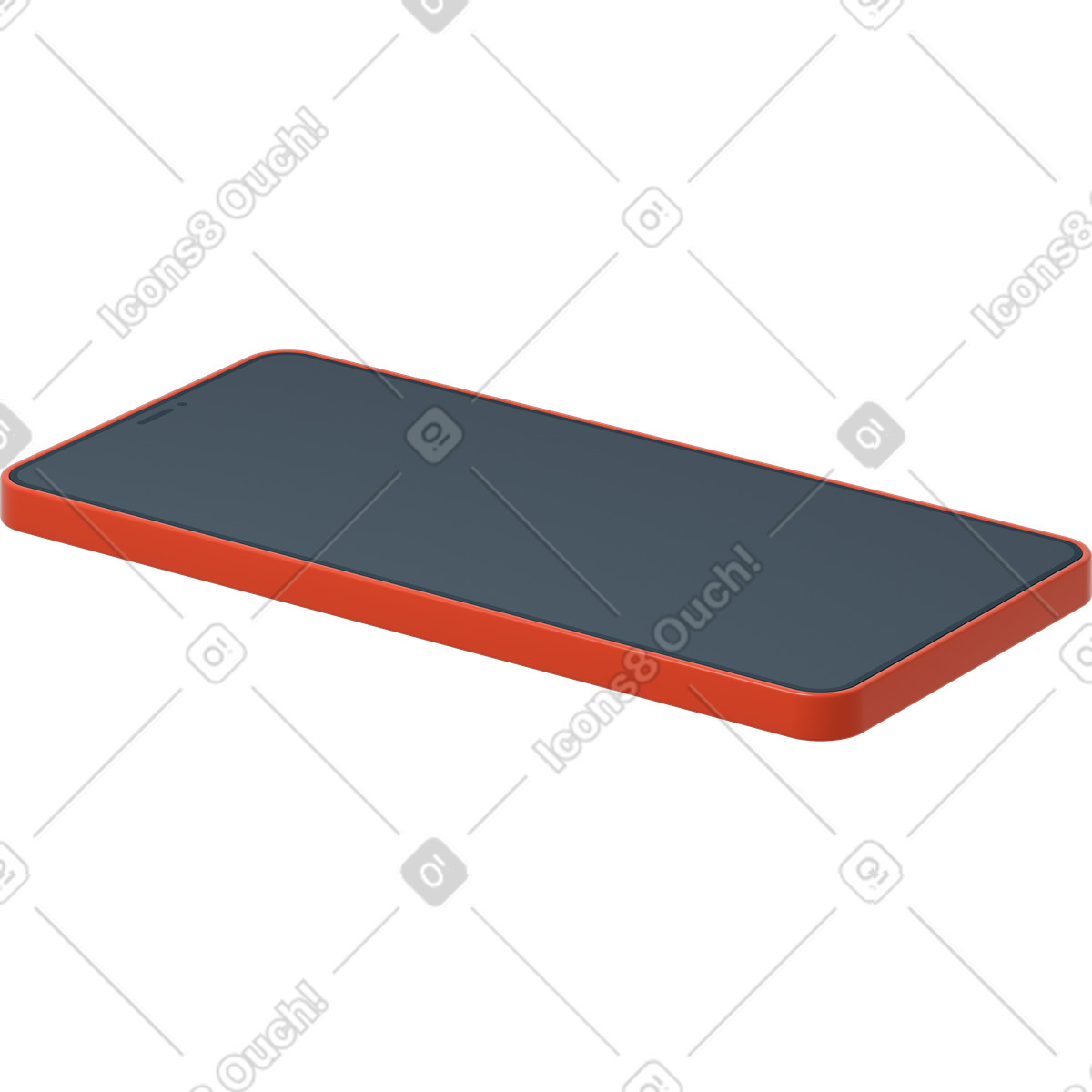 Perspektivische ansicht des telefons-Illustration im 3D Flame-Stil als Download in PNG, SVG