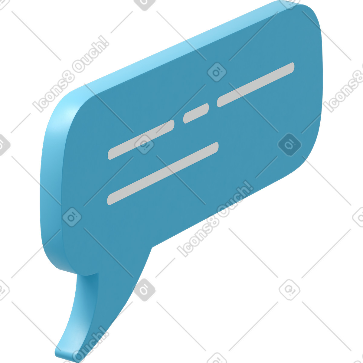 Ilustración Burbuja de diálogo azul en estilo 3D Flame a descargar en PNG y SVG