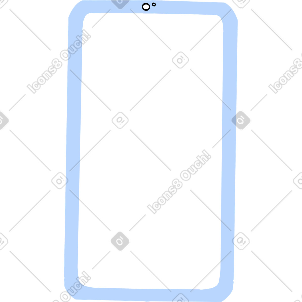 Smart phone with white background illustration in Bonny style download in PNG, SVG