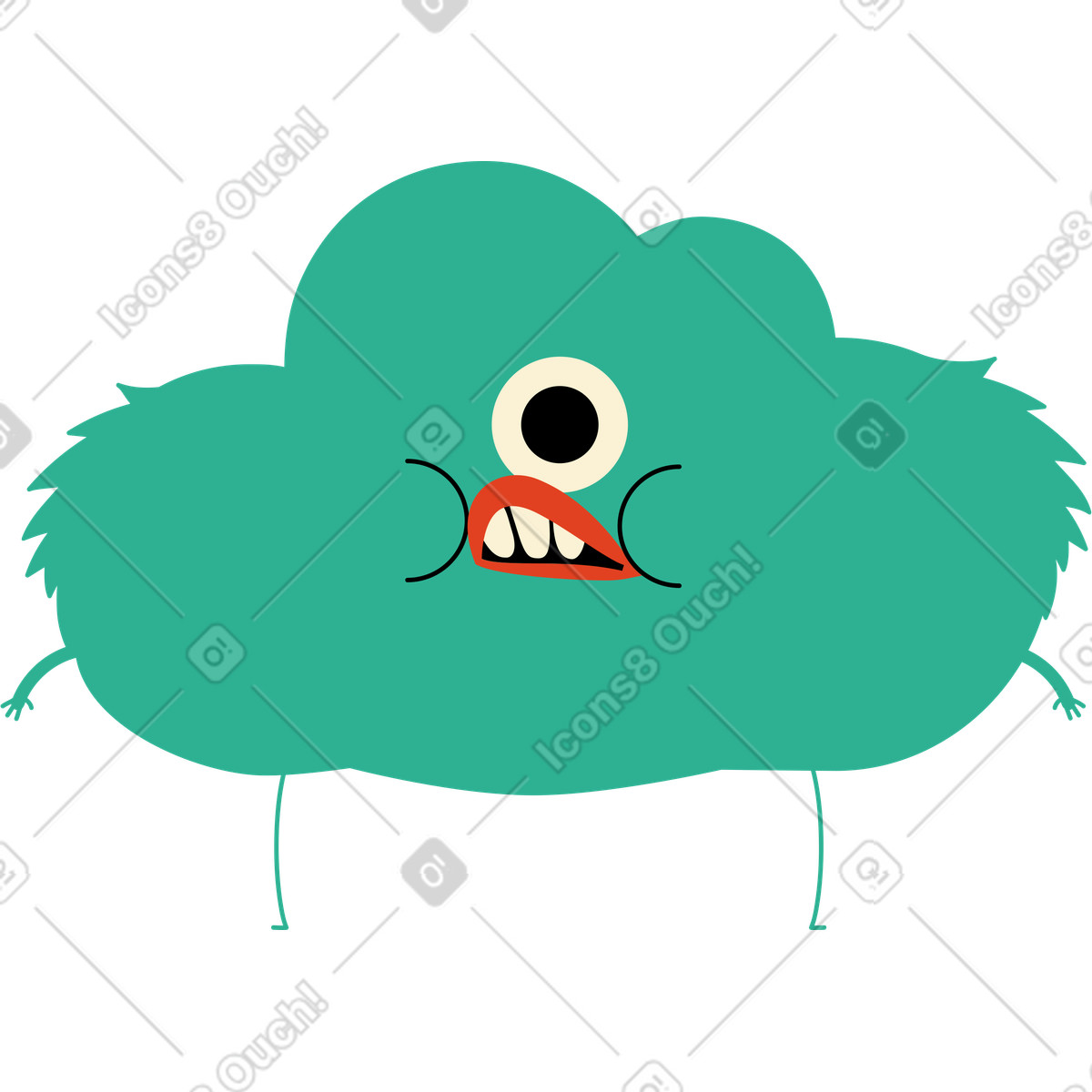 Ilustración Nube de caracteres verde en estilo Jelly a descargar en PNG y SVG