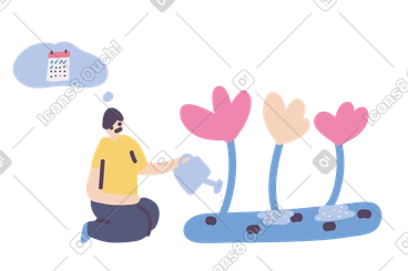 It's time to water the flowers PNG, SVG