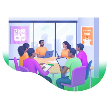 A group of young activists gathered in a modern government office. The room features a large table around which the activists are seated. They are engaged in discussion, with some individuals holding notepads and others using laptops. On the walls, there are inspirational posters encouraging civic engagement. A large window allows natural light to fill the room, showcasing a cityscape outside. Each activist has a distinct style, representing diverse backgrounds and perspectives, contributing to a dynamic atmosphere of collaboration and purpose.