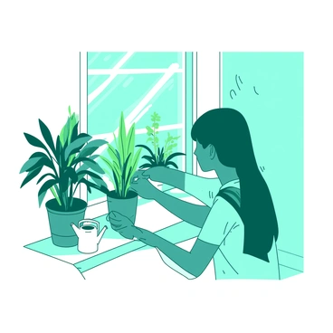 A plant enthusiast adjusting the position of potted plants for optimal sunlight