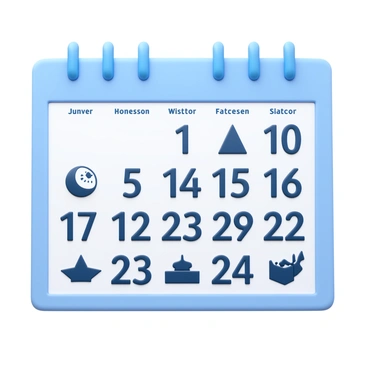 An illustration of a calendar with famous historical dates and small sketches depicting each event