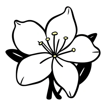 A close-up view of a "lemon blossom" showcasing the intricate details of its "white petals," which are slightly curled at the edges. The "stamens" are prominent, with thin filaments extending outward, topped with "yellow anthers." The background is softly focused to highlight the "delicate structure" of the blossom. Surrounding the flower are hints of "green leaves," enhancing the natural setting.