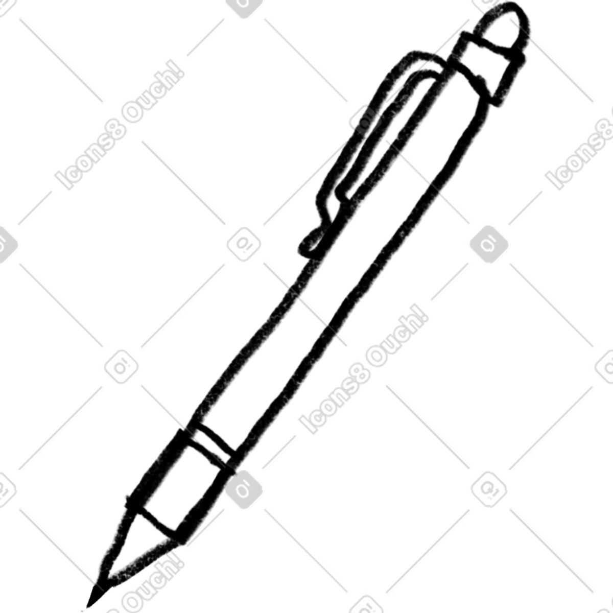 Minimal black line pencil pen illustration in Experimental style download in PNG, SVG