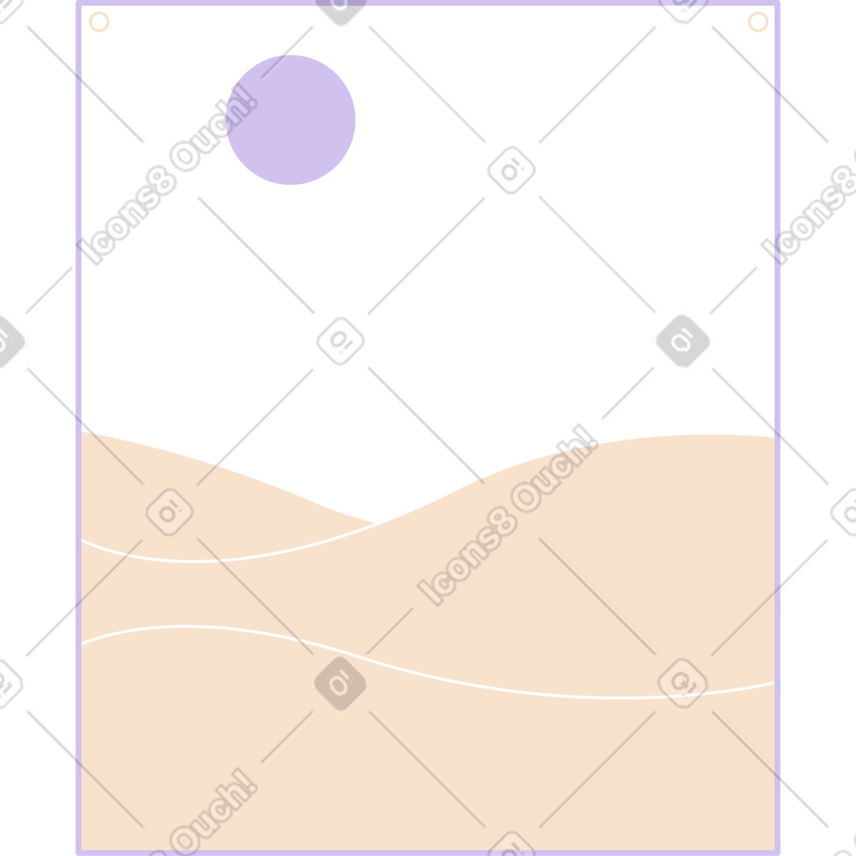 Sfondo del deserto illustrazione in stile Folks scarica in PNG, SVG