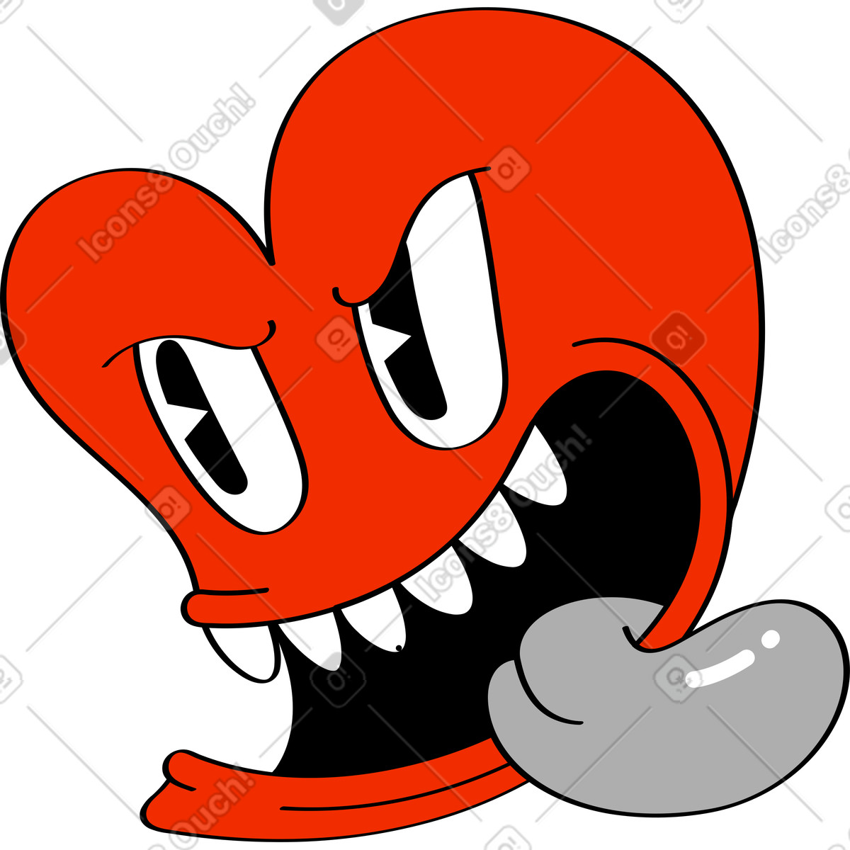 Herz-Illustration im Looney-Stil als Download in PNG, SVG