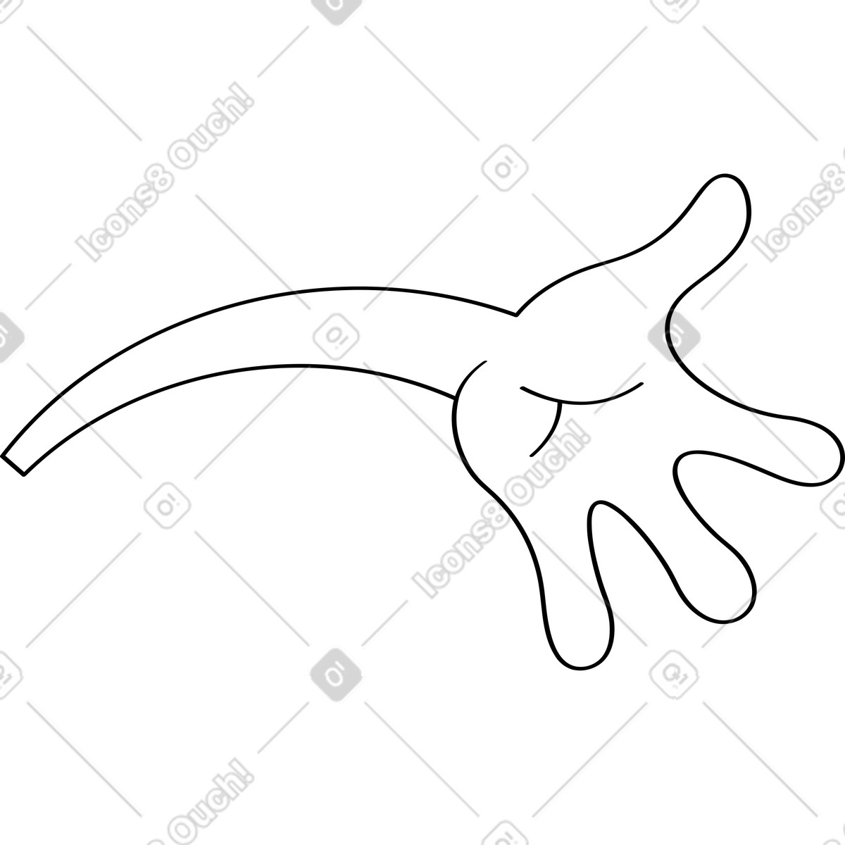 Mano illustrazione in stile Looney scarica in PNG, SVG