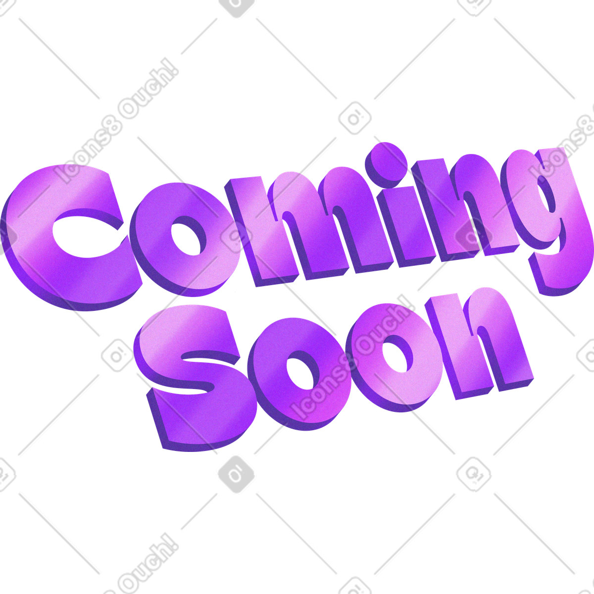 Lettering coming soon text illustration in Smart style download in PNG, SVG