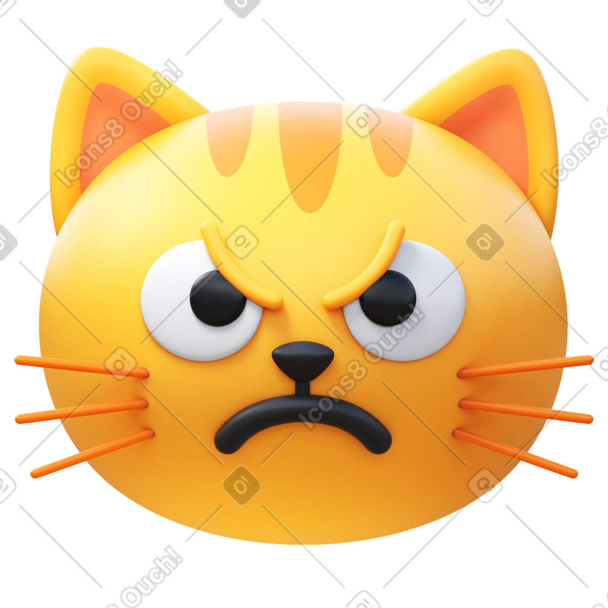 Pouting cat illustration representing grumpy clipart graphics with unique design