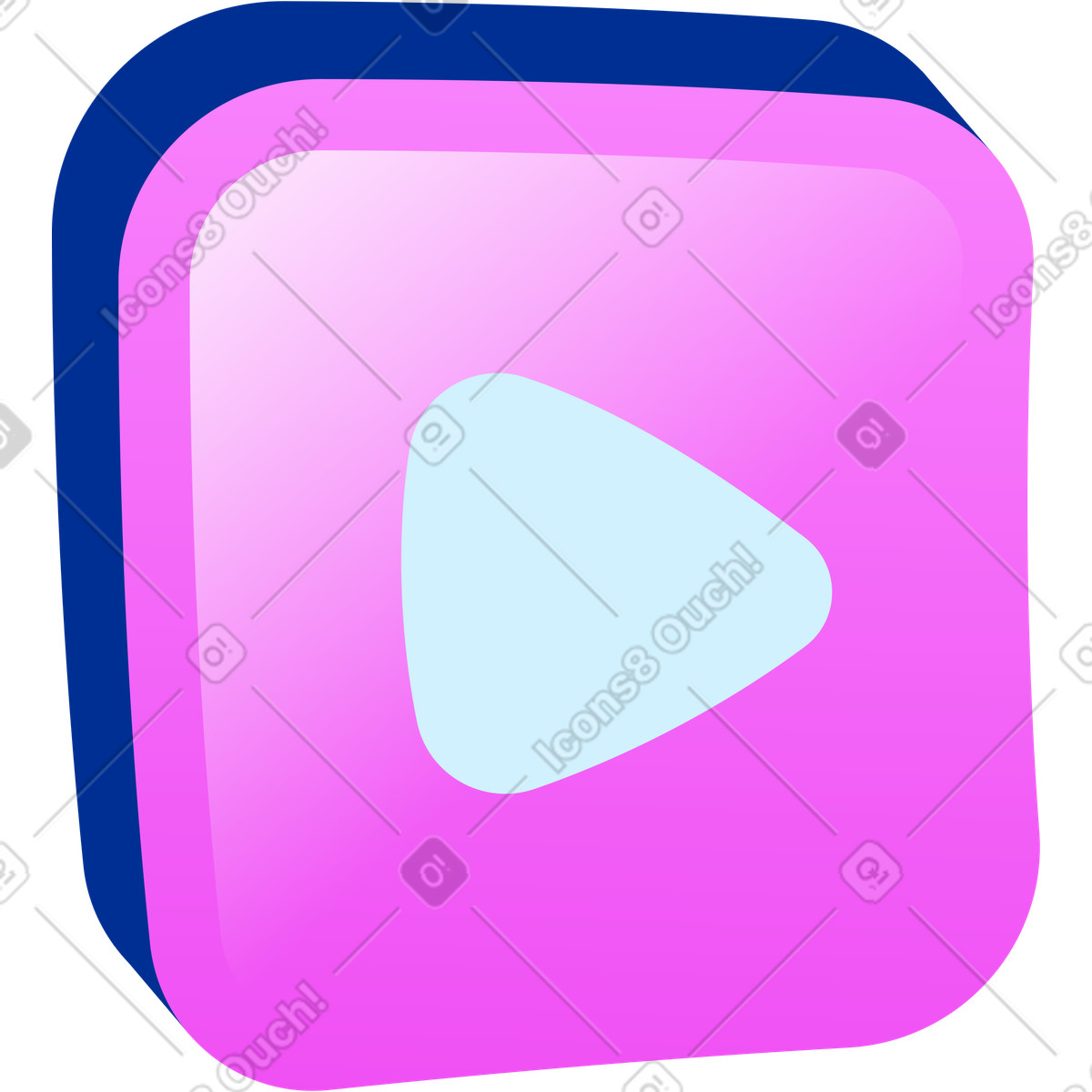 Ilustração de Ícone do aplicativo player vídeo em no estilo Glossy para baixar em PNG, SVG