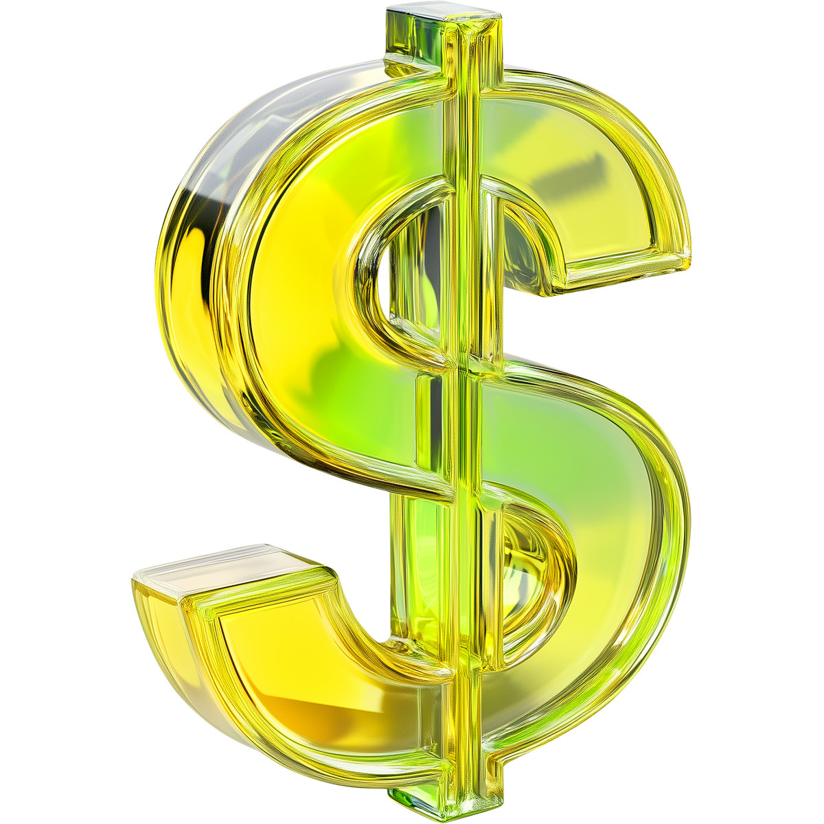 Illustration Symbole du dollar en verre dans le style Vitrum à télécharger aux formats PNG, SVG