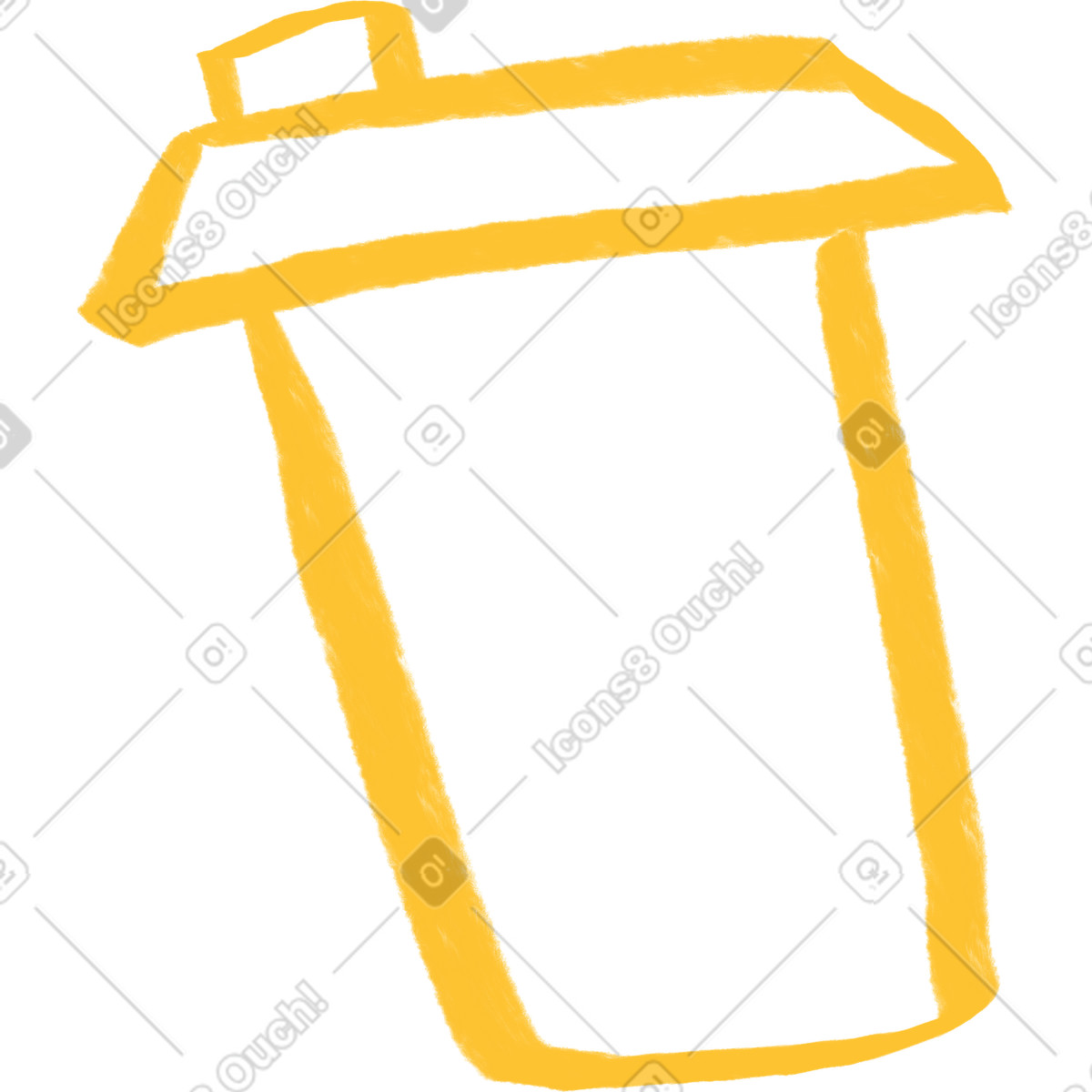 Yellow plastic coffee cup illustration in Company style download in PNG, SVG